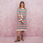Becca Rainbow Stripe Knitted Midi Dress - Rainbow
