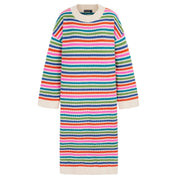Becca Rainbow Stripe Knitted Midi Dress - Rainbow