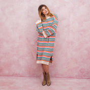 Becca Rainbow Stripe Knitted Midi Dress - Rainbow