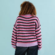 Bernice Stripe Cross Stitch Cardigan - Lilac