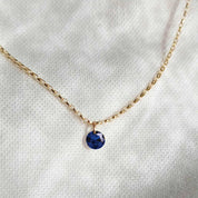 Disco Dot Blue Sapphire Solitaire Necklace