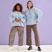 Brigit Pointelle Stitch Balloon Sleeve Cardigan - Blue