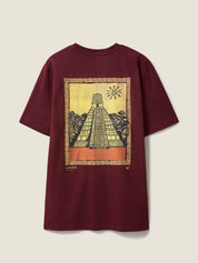 Burgundy Guatemala Back Print Campus T-Shirt