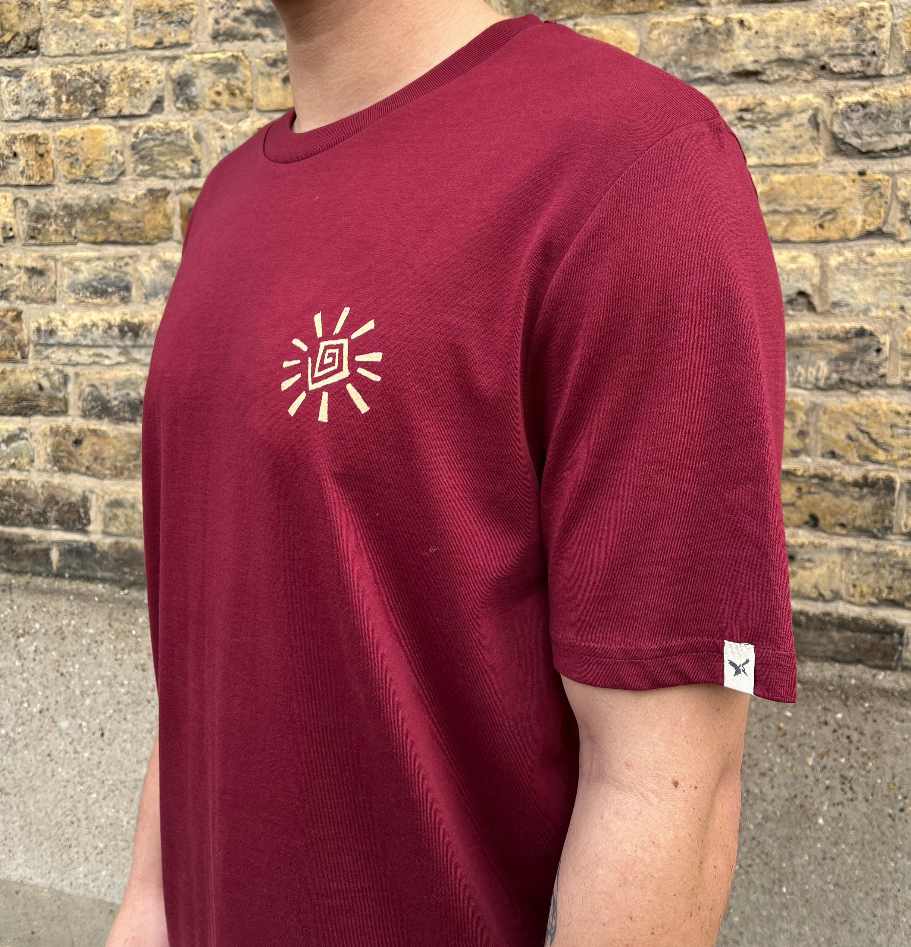 Burgundy Guatemala Back Print Campus T-Shirt