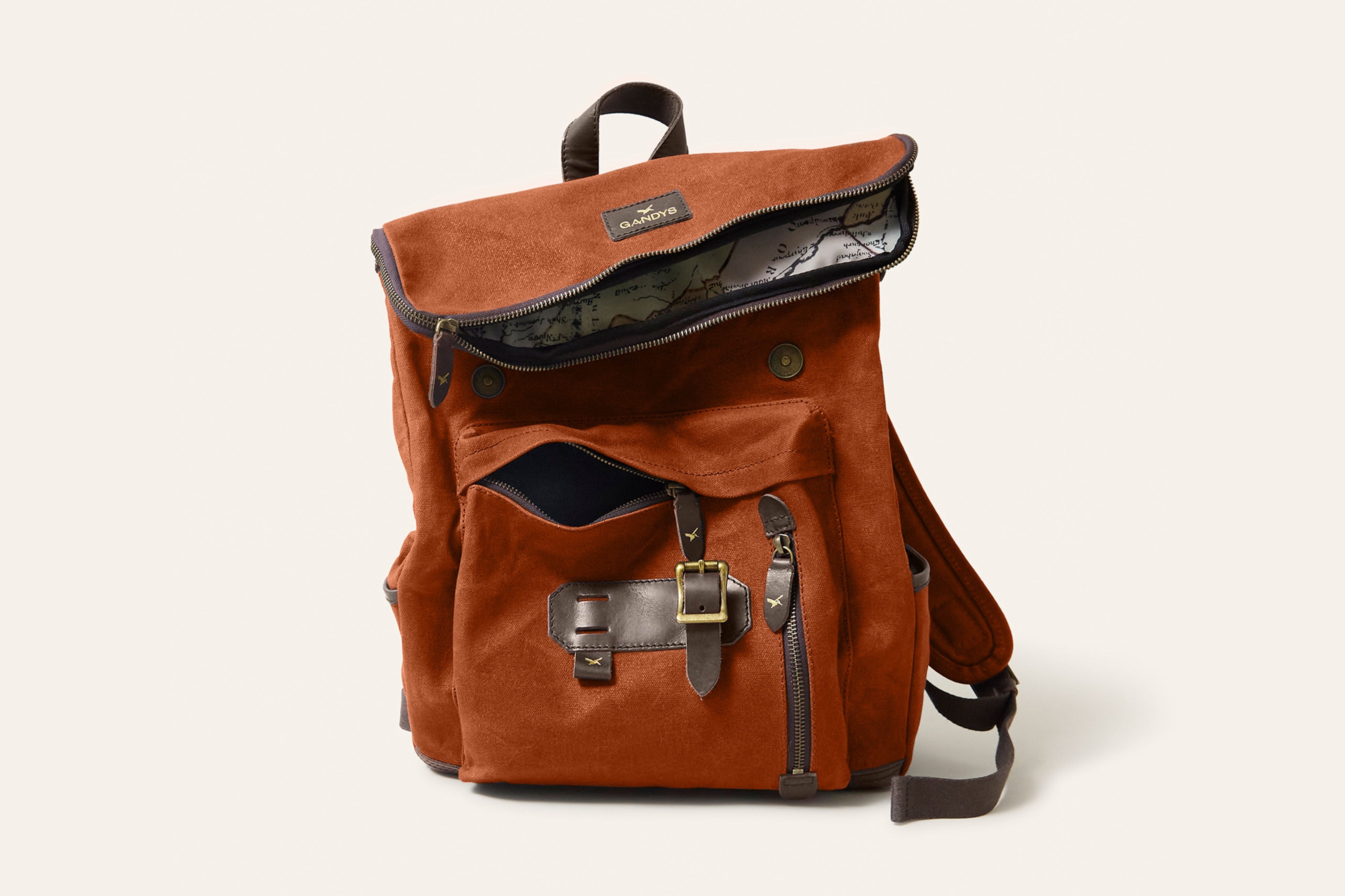 Dusty Orange Waxed Cotton Bali Backpack