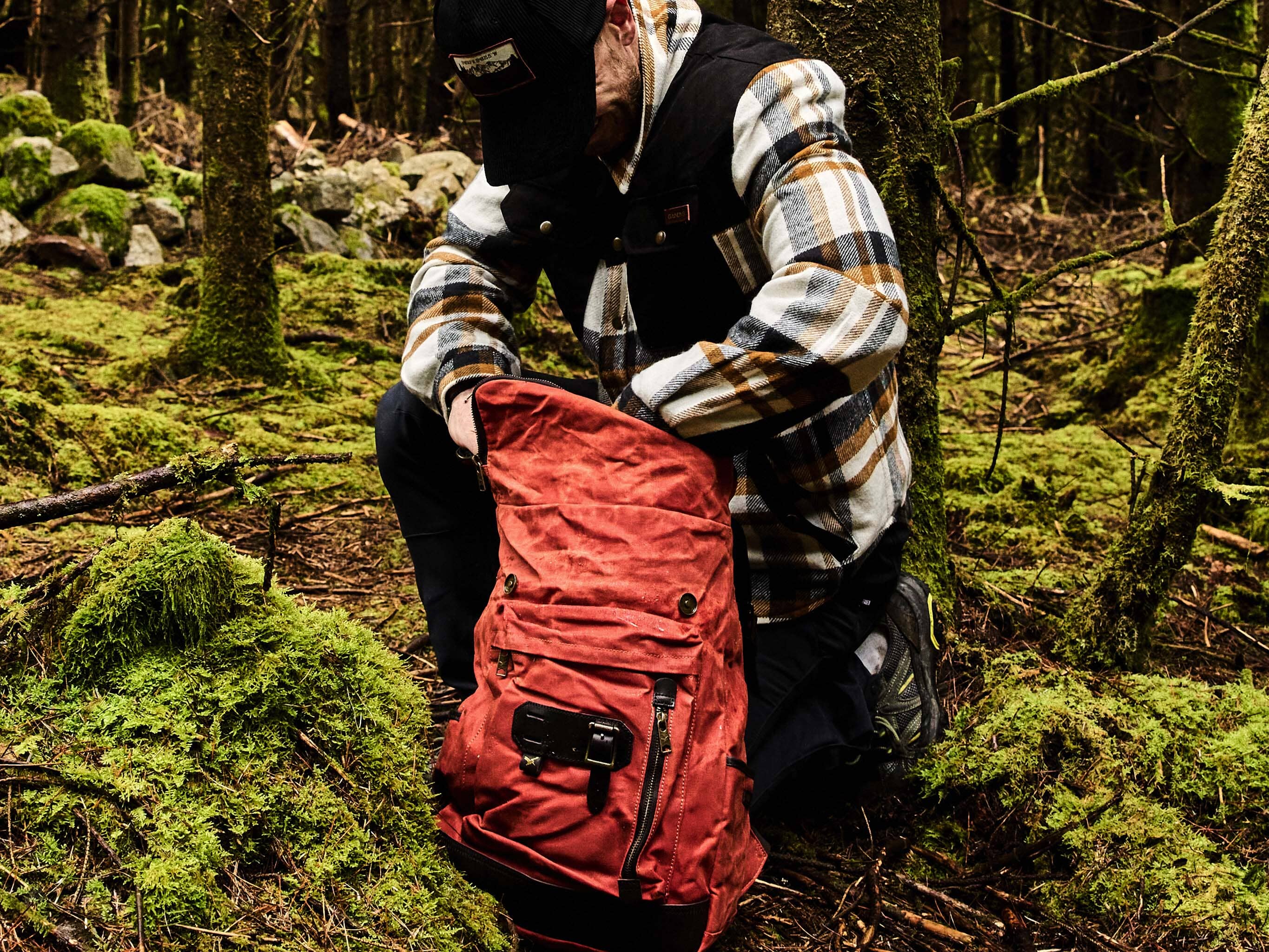 Dusty Orange Waxed Cotton Bali Backpack