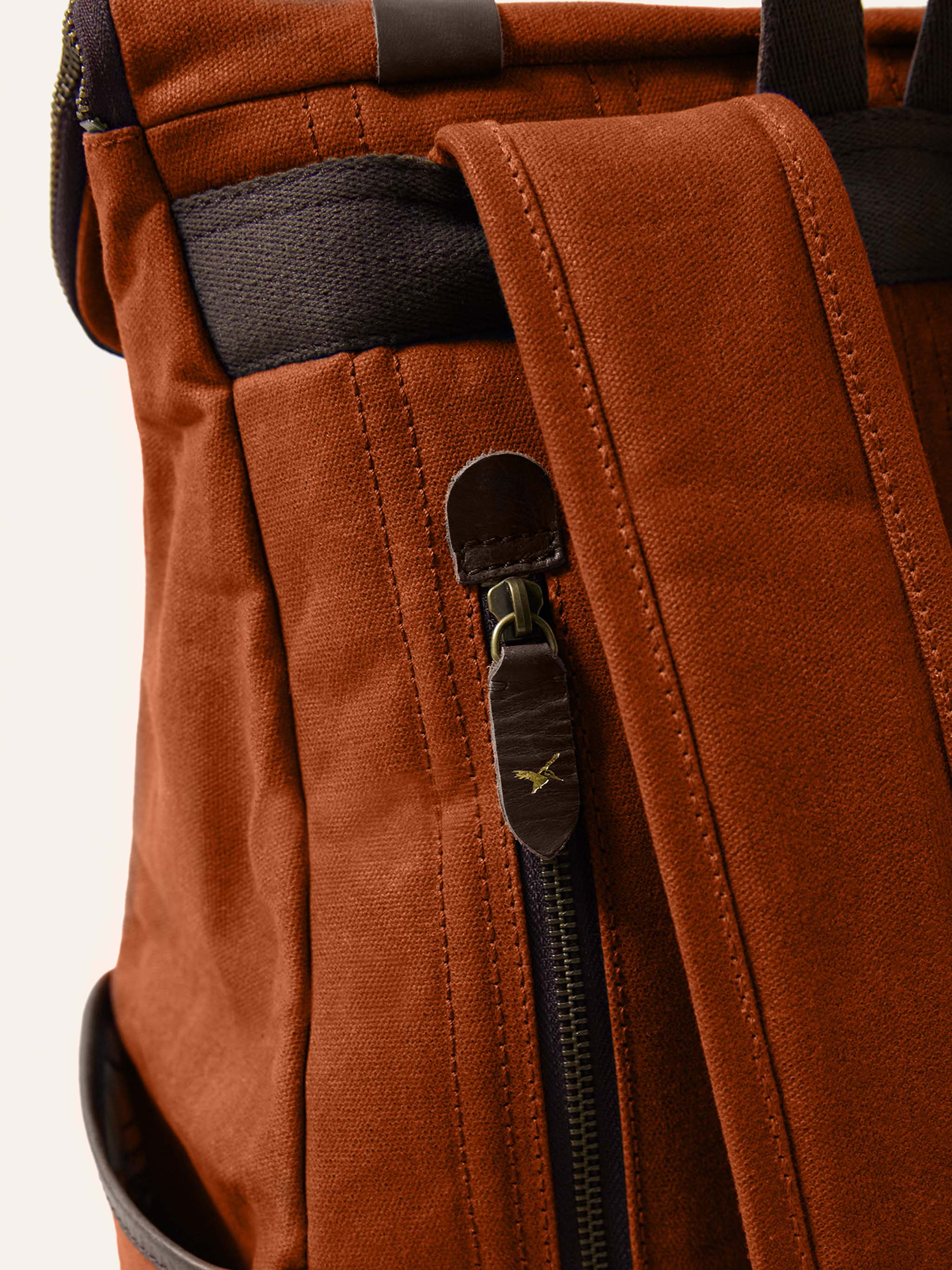 Dusty Orange Waxed Cotton Bali Backpack