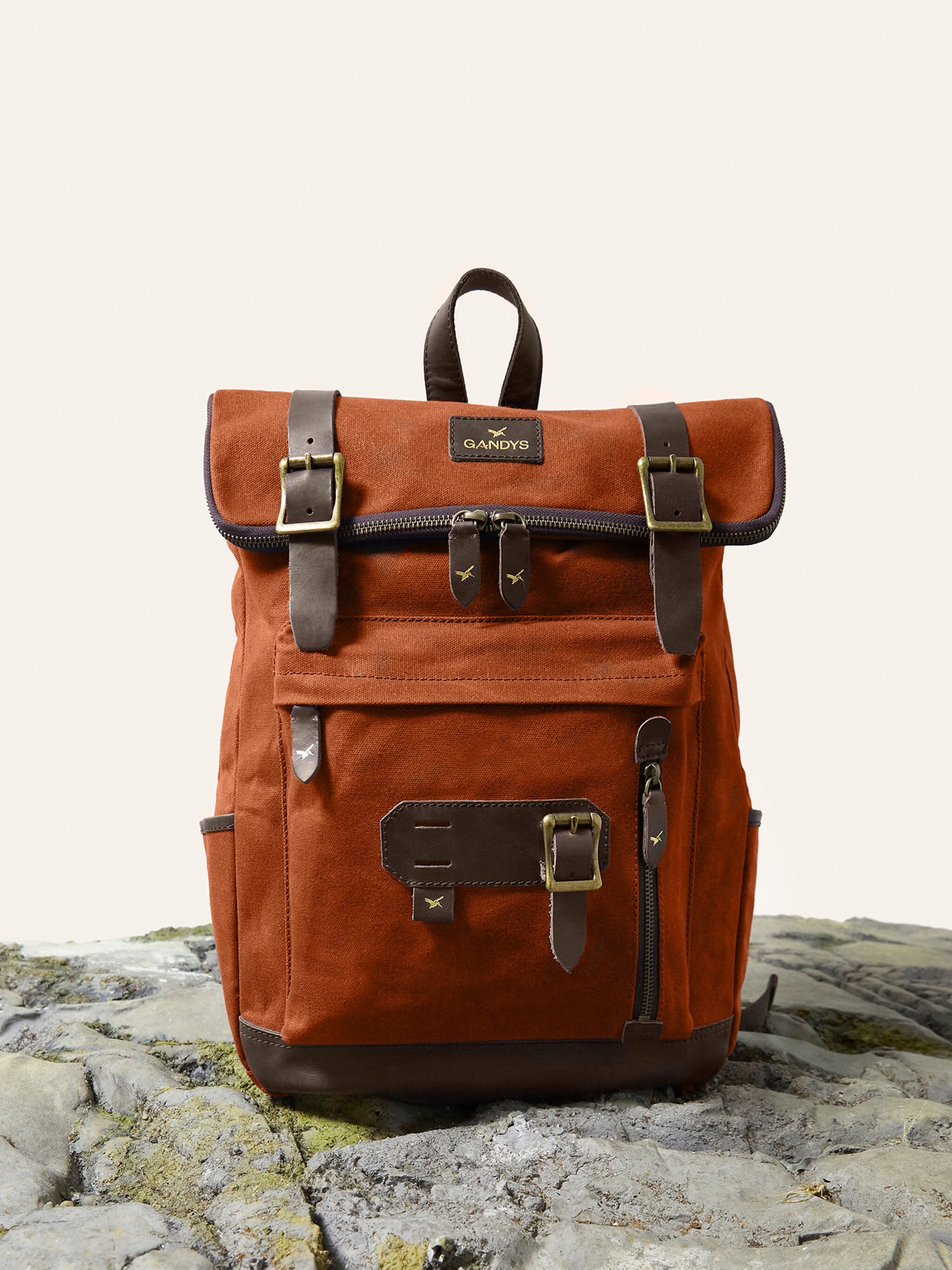 Dusty Orange Waxed Cotton Bali Backpack