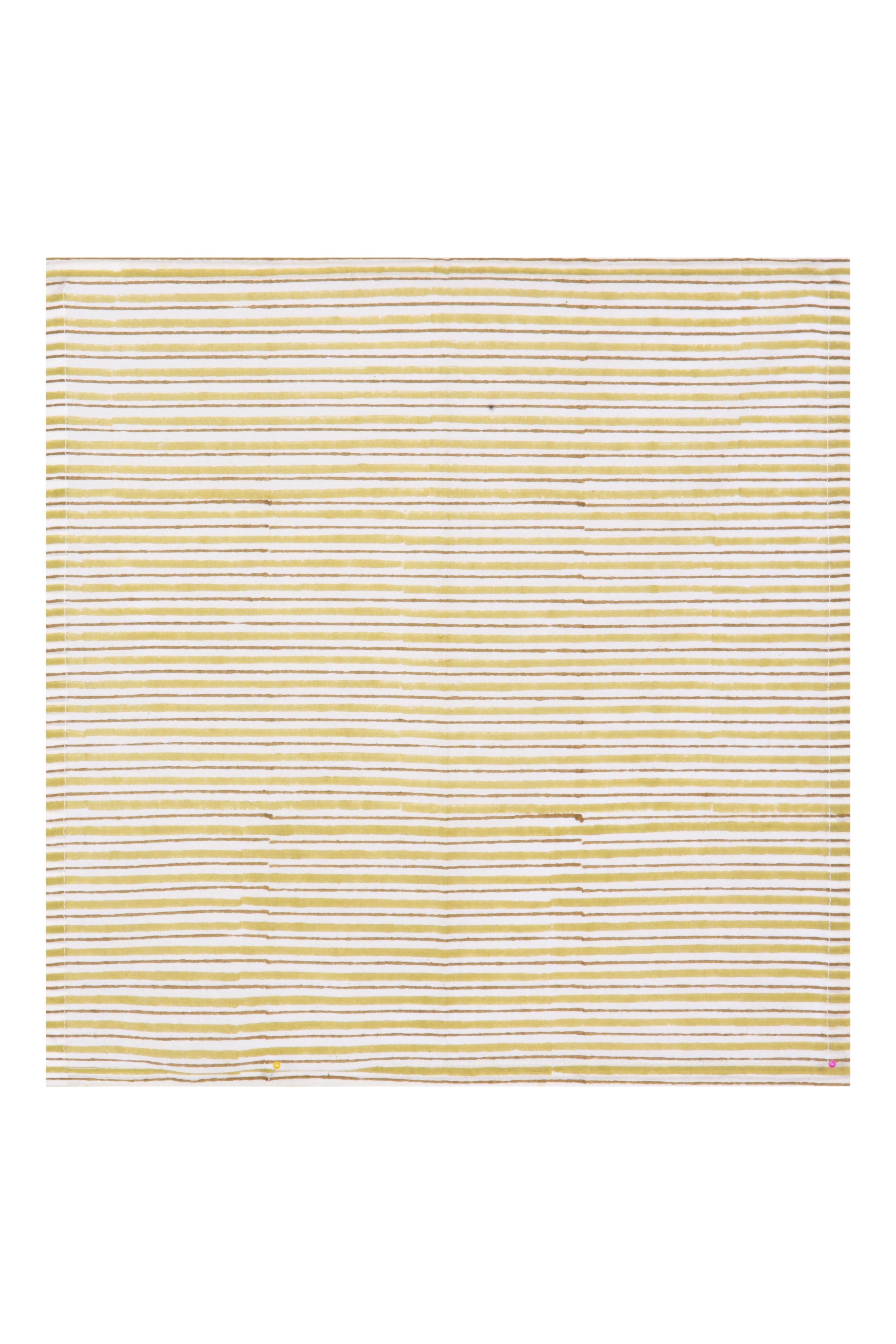 Fresco Stripe Napkins Multi Stripe X 4 Napkin Set Cotton Olive One Size