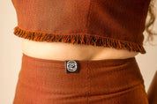Rust Orange Fringe Skirt