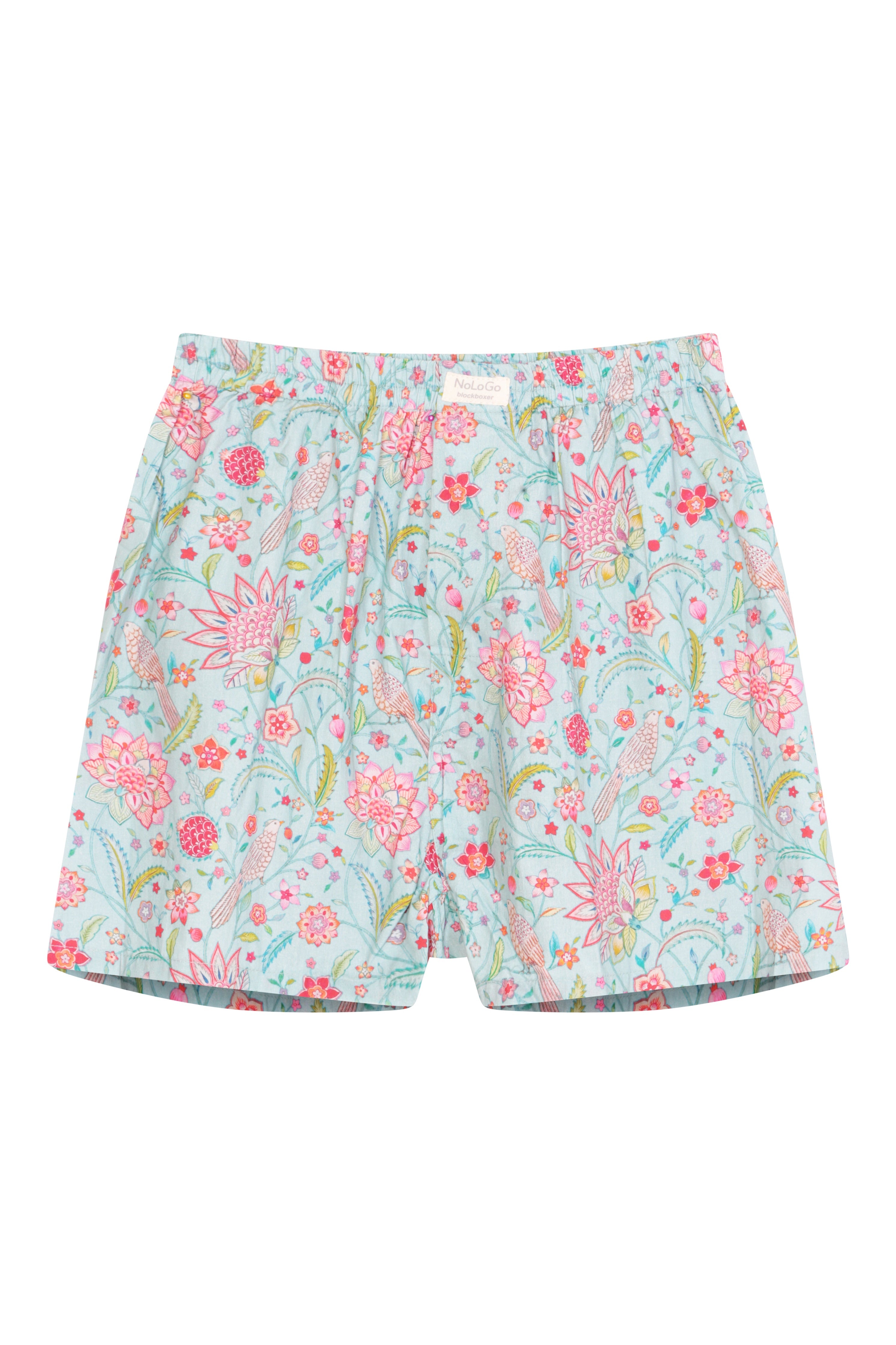 Birdy Print Boxers Boxer Short Cotton Dusty Blue