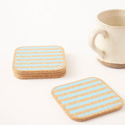 Cork Coasters | Candy Stripes - Blue