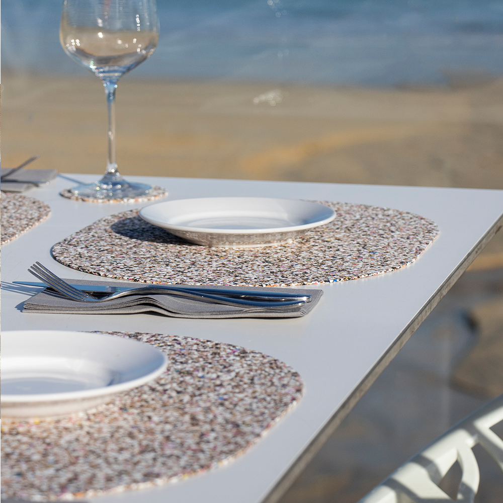 Beach Clean Oval Placemats and Coasters Bundle | Table S/4