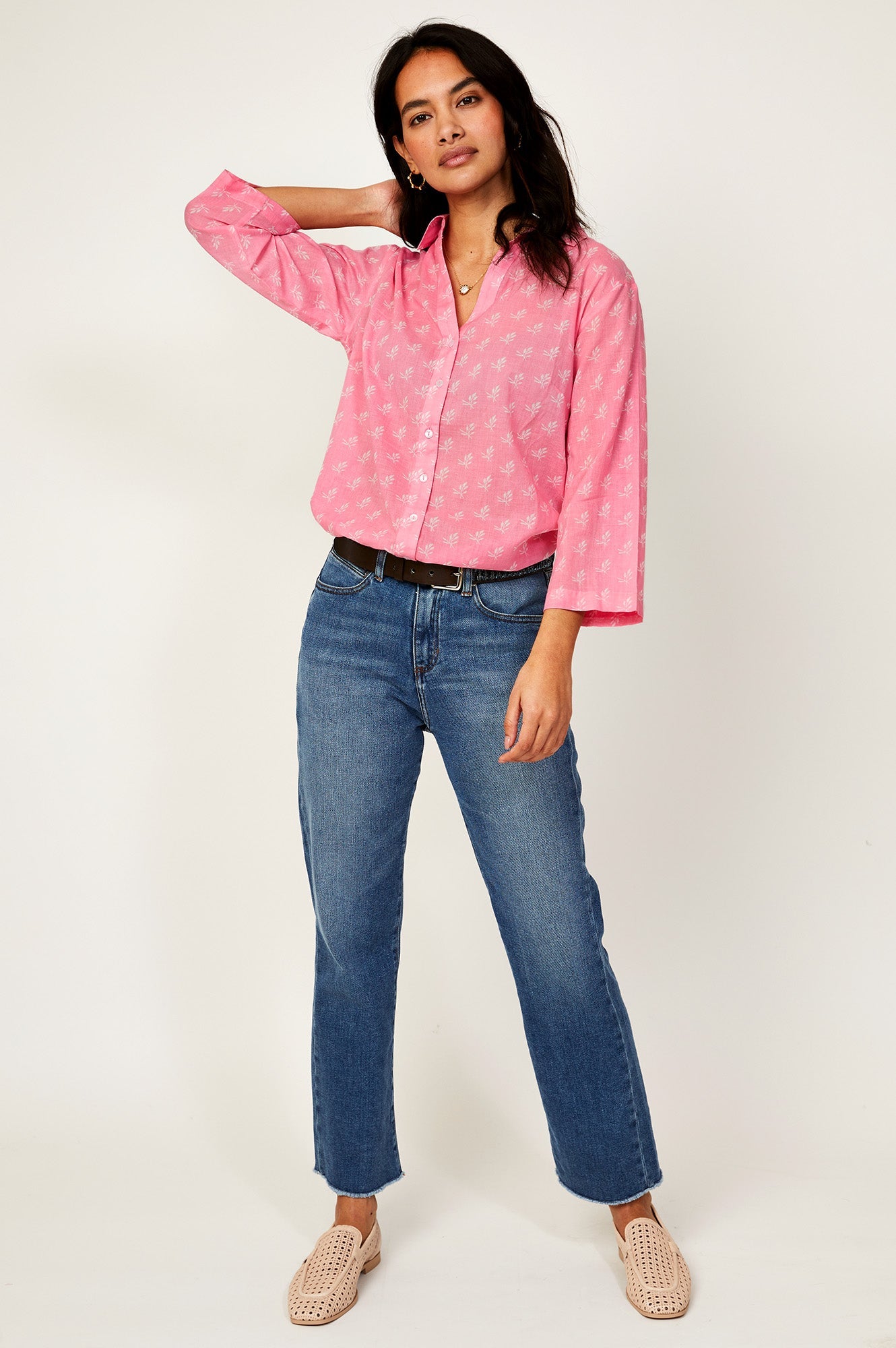 Cecilia Shirt | Willow Pink/ White