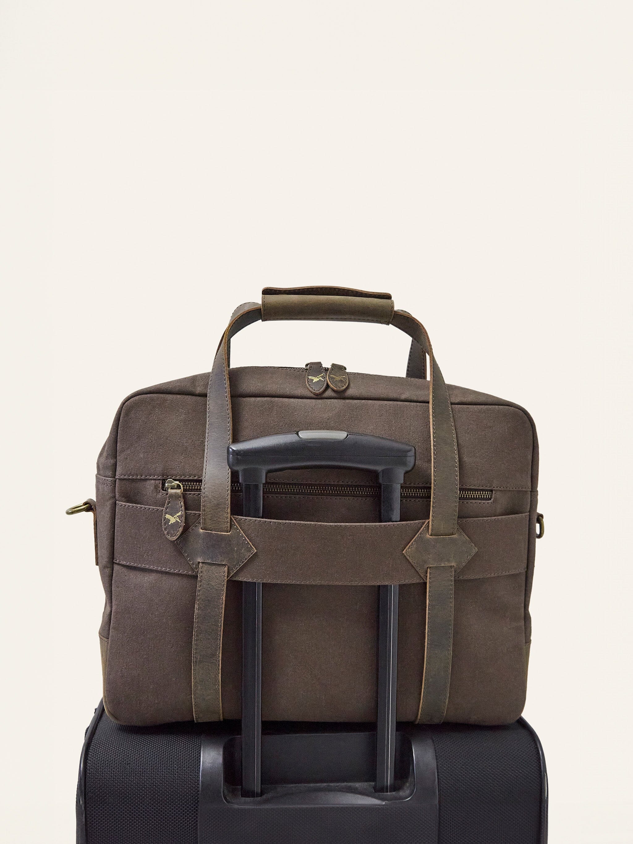 Chestnut Kolkata Waxed Cotton Laptop Bag