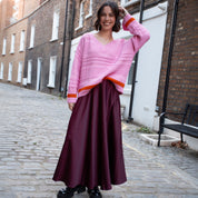 Judith Pointelle Stitch v Neck Jumper - Pink