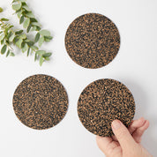 Dash Recycled Rubber & Cork Coasters | Round Set of 4