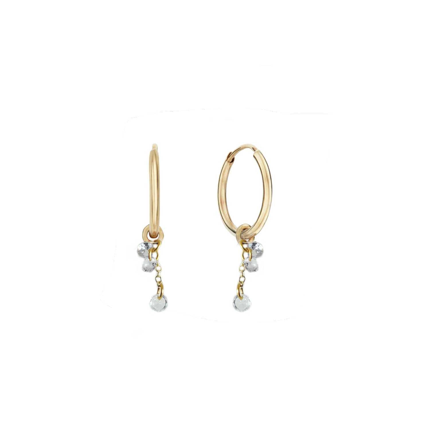 Rising Star Diamond Drop Chain Hoops