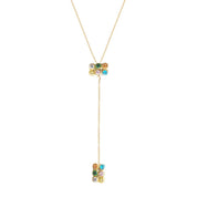 Disco Dots Rectangle Lariat Necklace