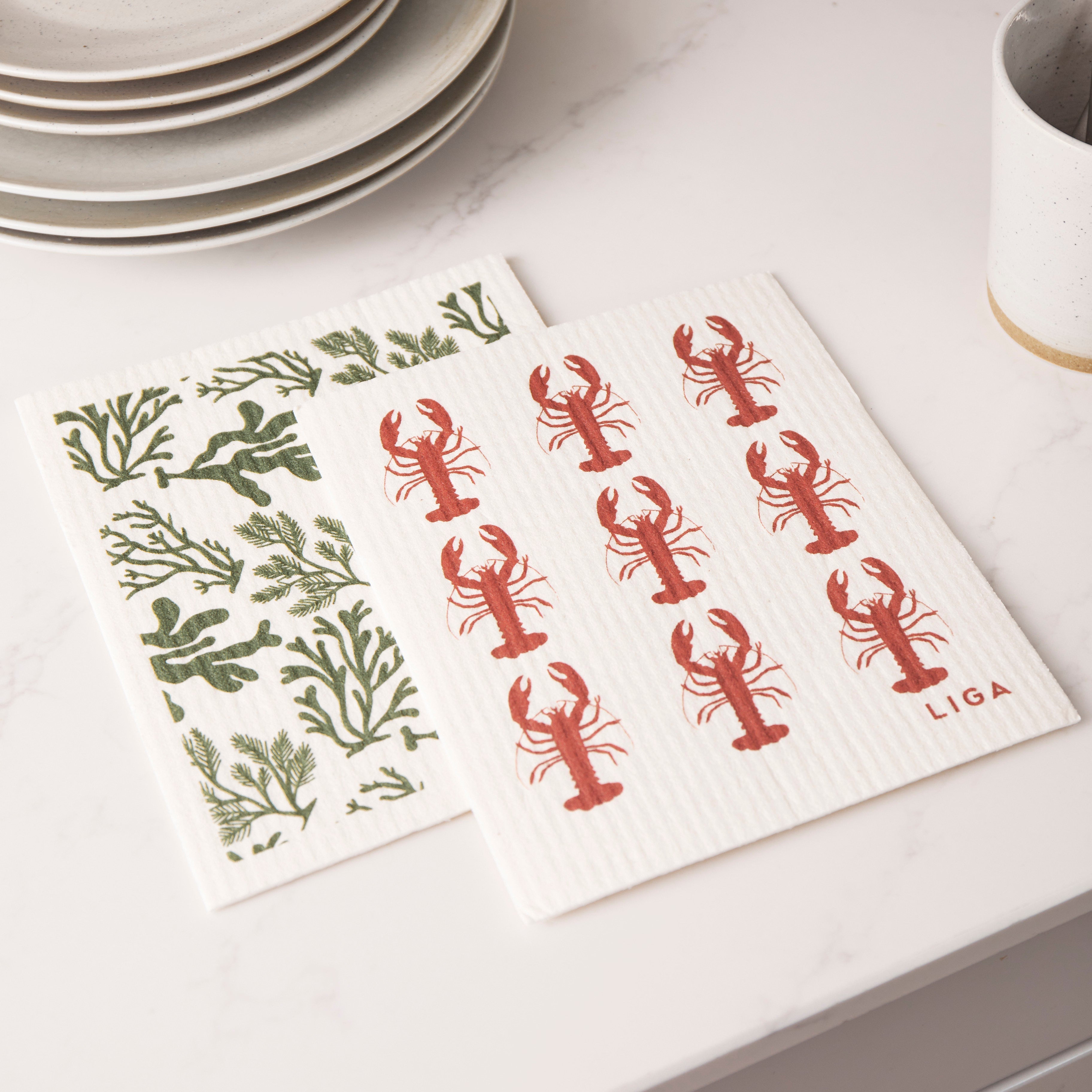 Eco Dishcloths | Red Lobster & Seaweed