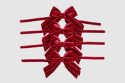 BURGUNDY DOUBLE VELVET BOWS (FOUR)