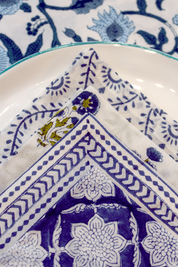 Napkins With Mini Flower  X 4 Napkin Set Cotton  Blue One Size