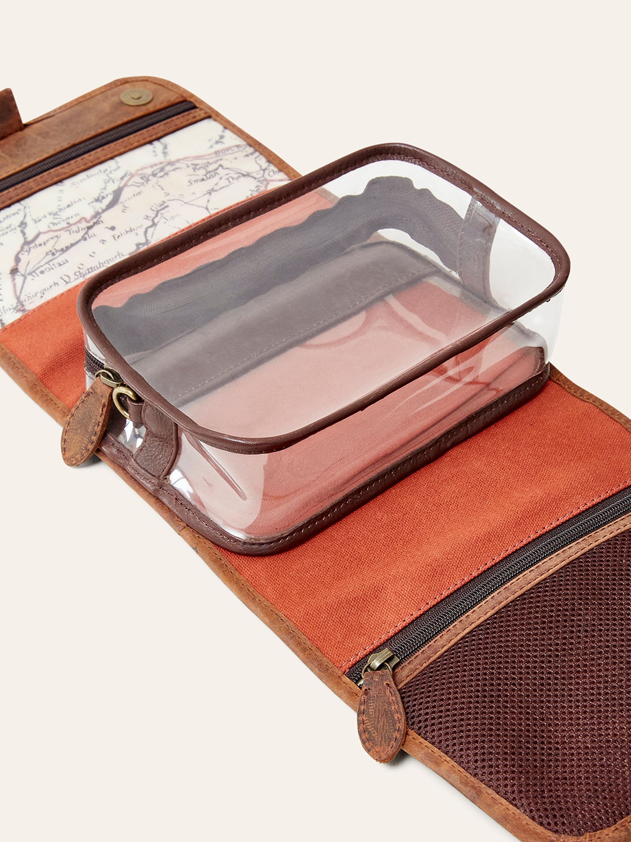 Dusty Orange Ansari Hanging Wash Bag