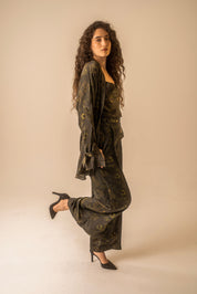 Print Pleat Trousers