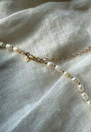 Heart & Pink Silk Pearl Necklace