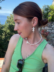 Mixed Pearl, Mother of Pearl & Quartz Earrings