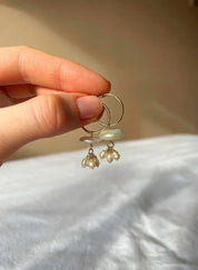 Jellyfish Coin Pearl Hoop Earrings