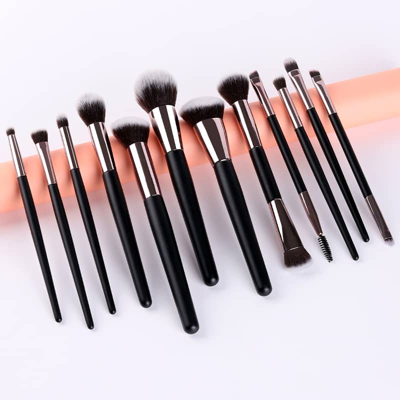 Vegan Makeup Brush Set- Sophistication. Sustainable Wood and Rose Gold