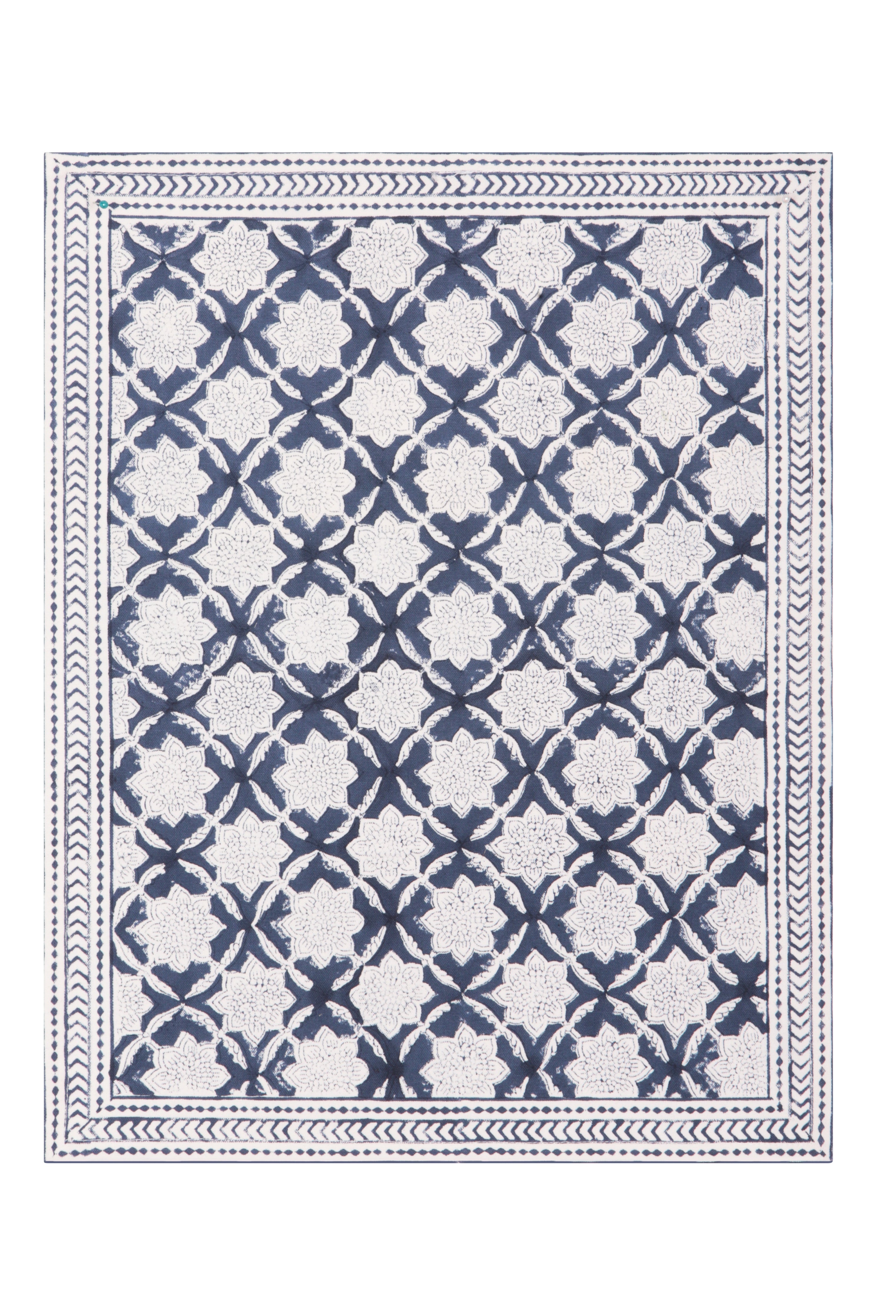 Bordered Mat 35 X 45 Cms Place Mat Cotton Indigo One Size