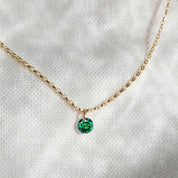 Rising Star Emerald Solitaire Necklace