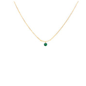 Rising Star Emerald Solitaire Necklace