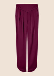 Estella Burgundy Silk Trousers