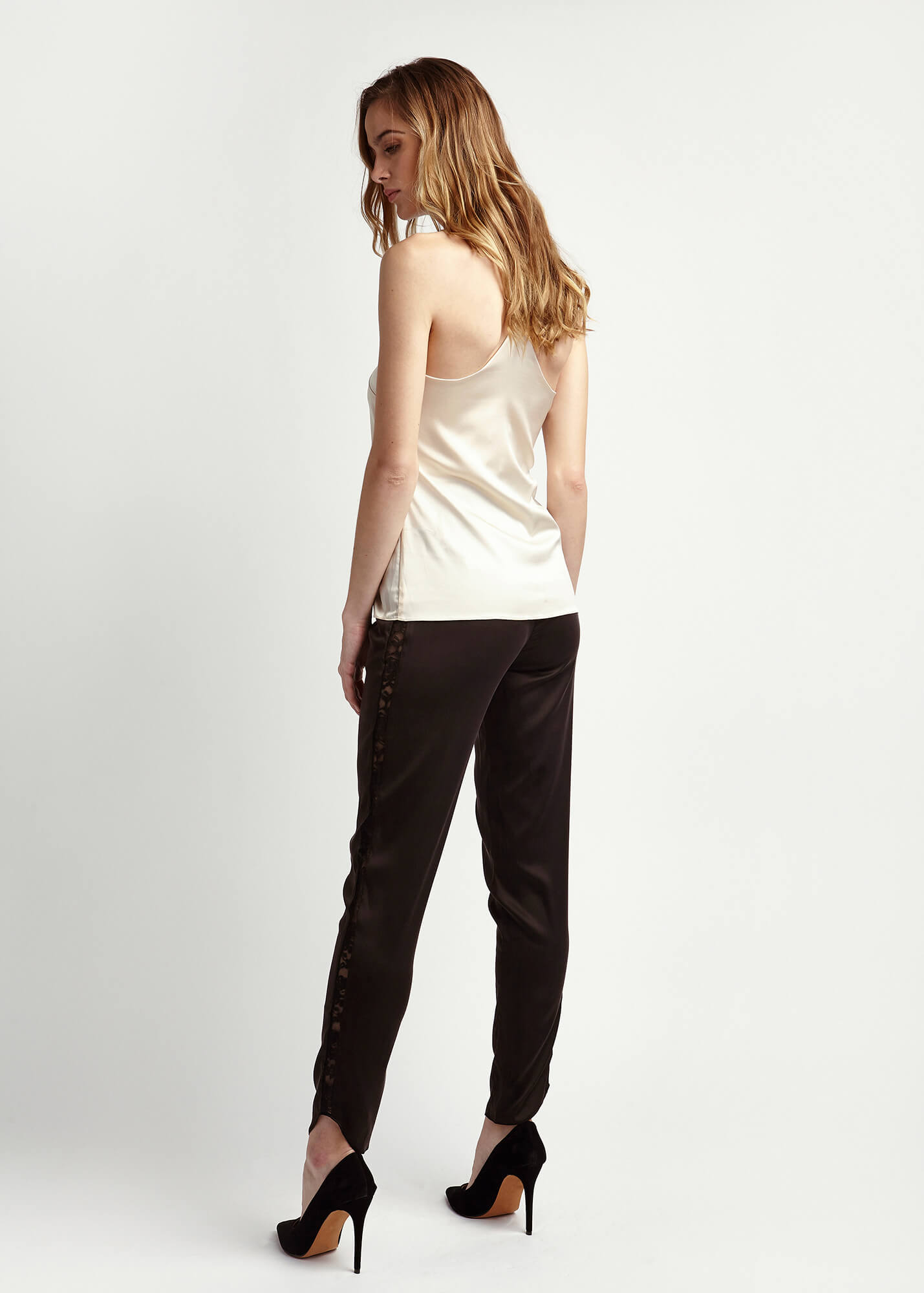 Estella Dusk Lace Silk Trousers