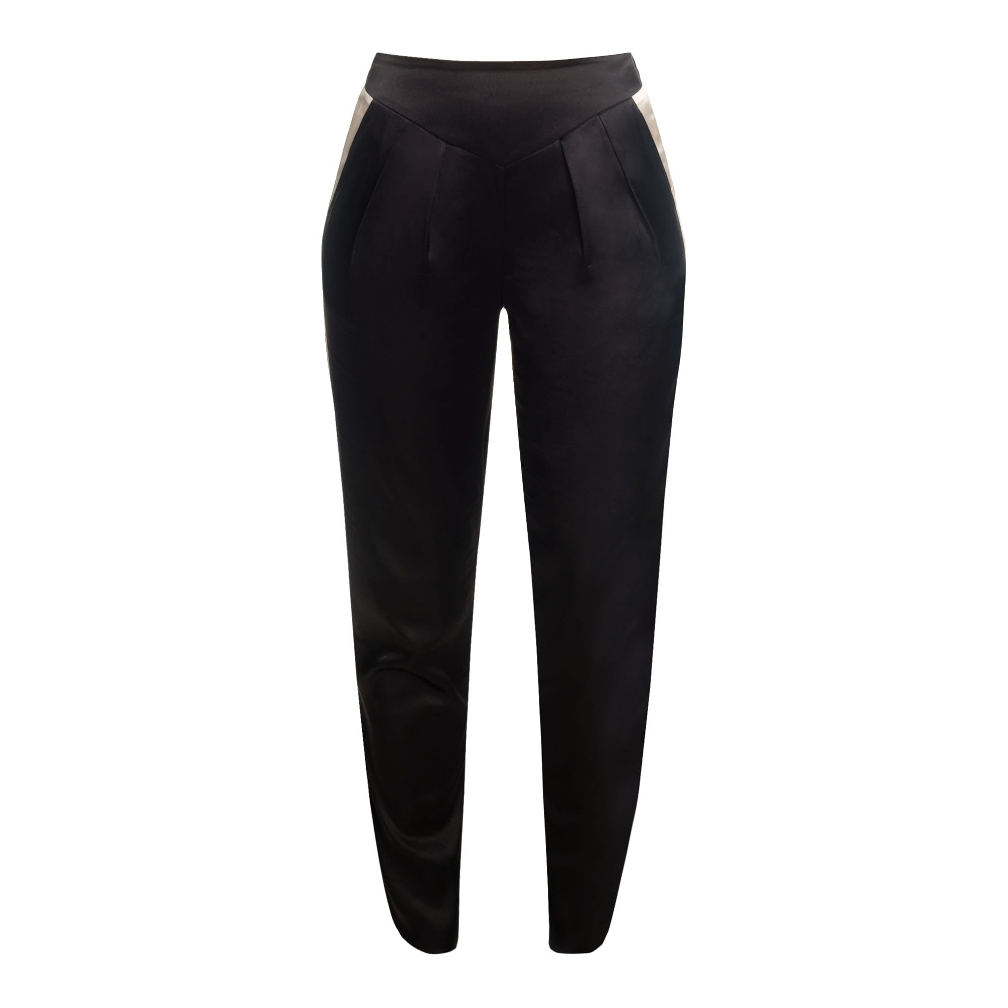 Estella Ebony Oyster Silk Trouser
