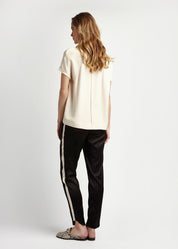 Estella Ebony Oyster Silk Trouser