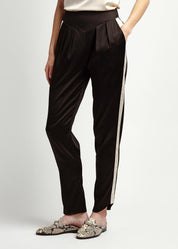 Estella Ebony Oyster Silk Trouser