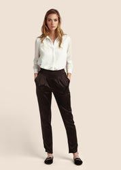 Estella Ebony Silk Trousers