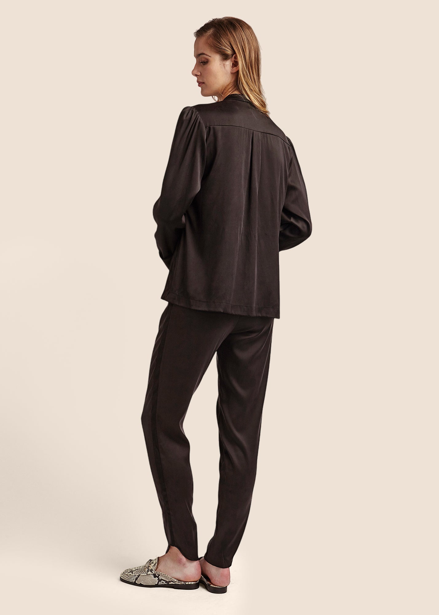 Estella Ebony Silk Trousers