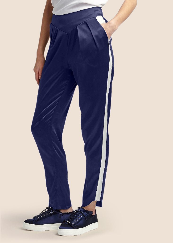 Estella Ink Ivory Silk Trousers