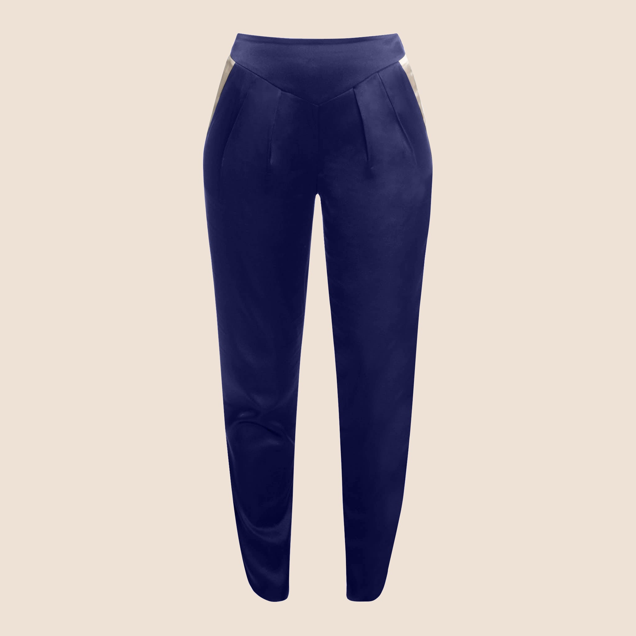 Estella Ink Ivory Silk Trousers