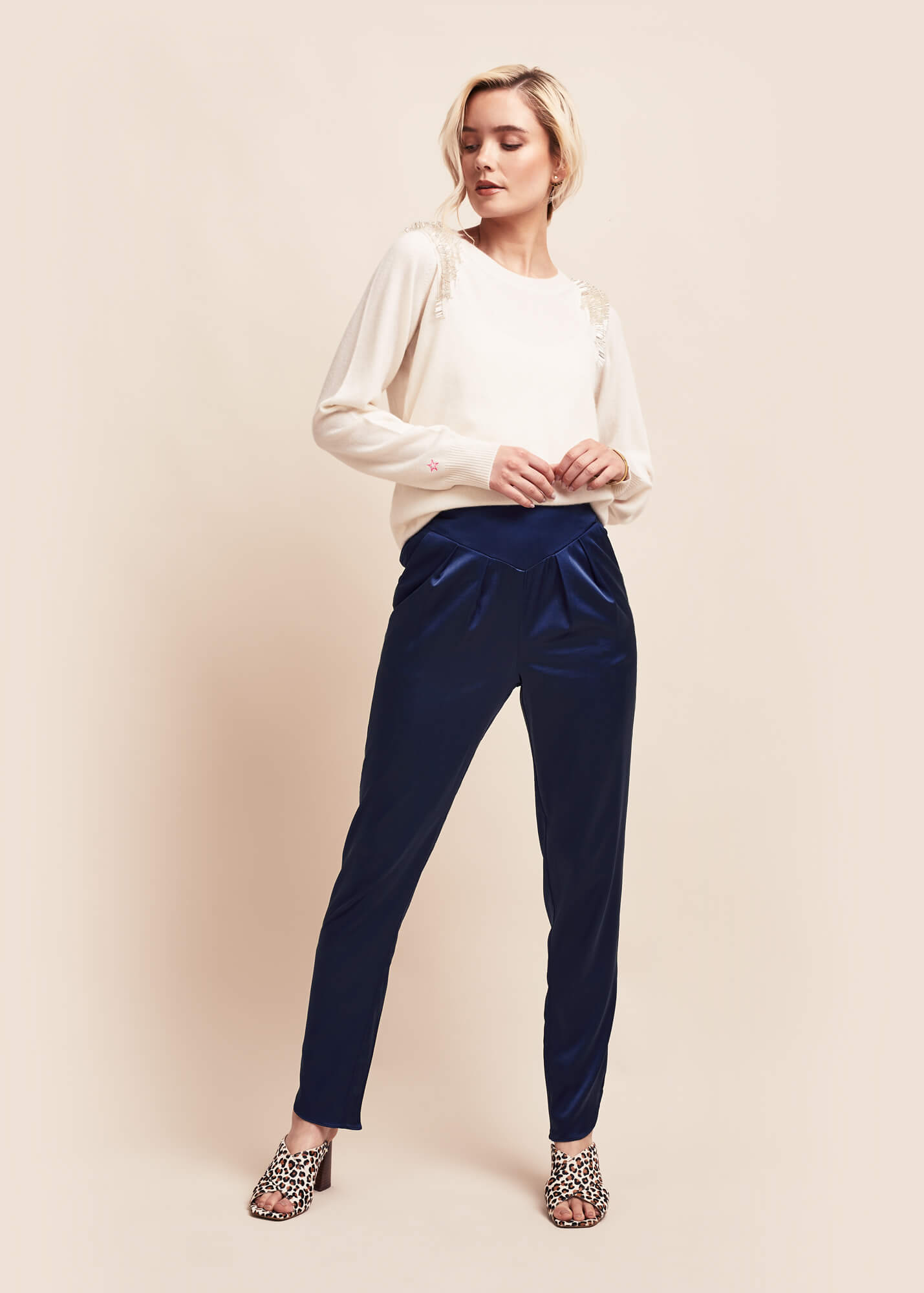Estella Ink Silk Trousers