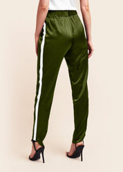 Estella Matcha Ivory Silk Trousers