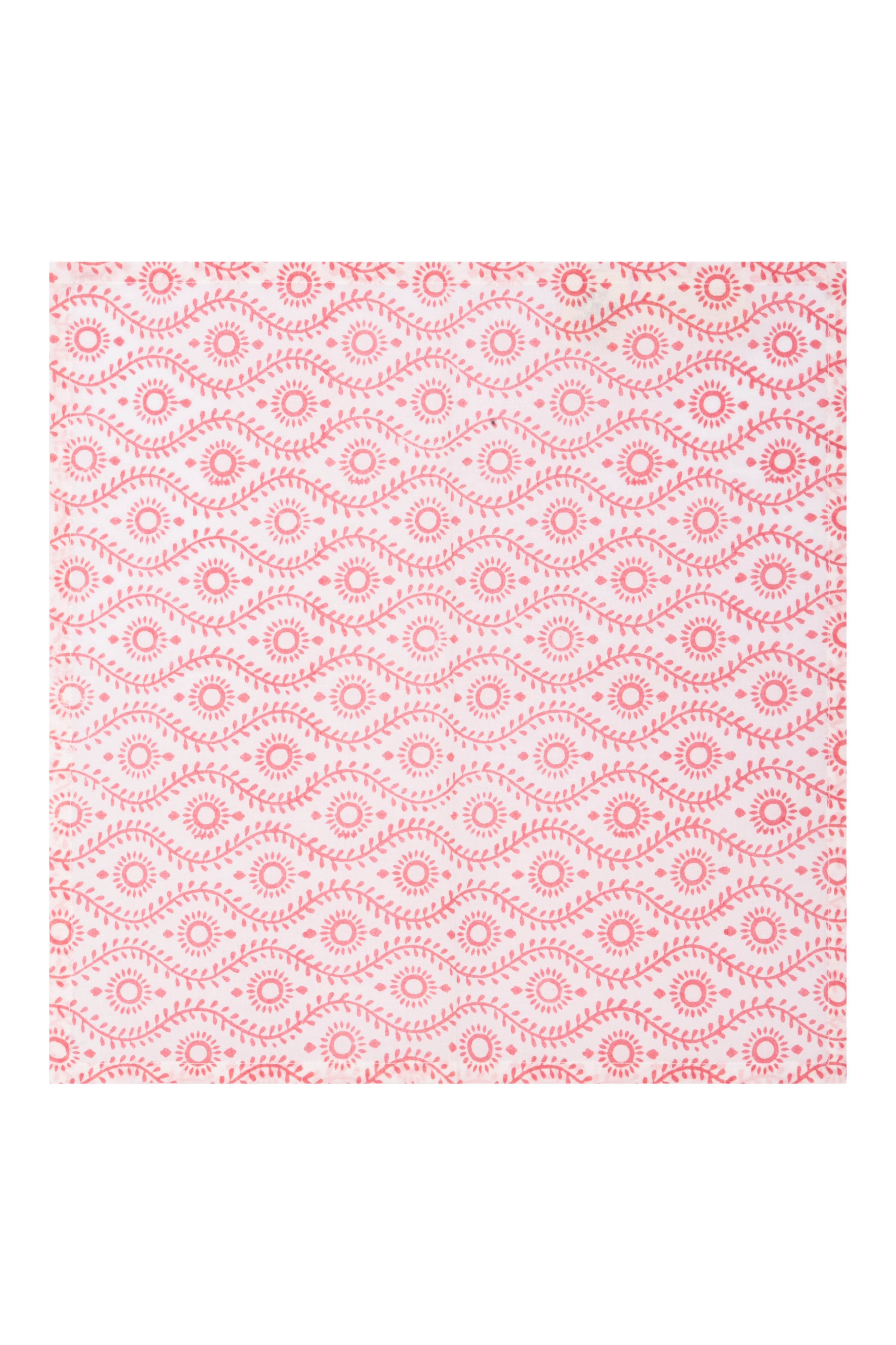 Fresco Stripe Napkins  With Wiggle X 4 Napkin  Set Cotton Coral Red One Size