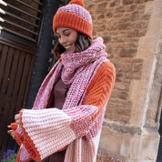 Florence Twist Oversized Knitted Scarf - Orange
