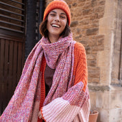 Florence Twist Oversized Knitted Scarf - Orange