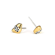 Golden bird studs with polka dot wings